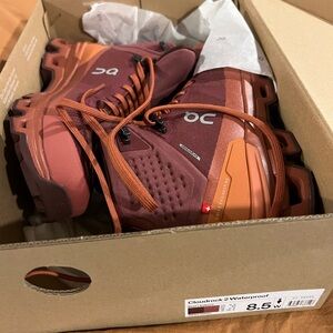 On Running Cloudrock 2 Waterproof Womens Boots - Burgundy